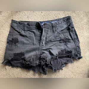 Hollister Black Distressed Shorts